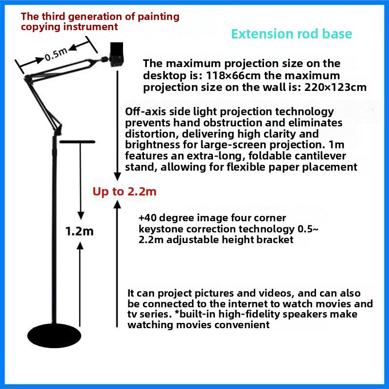 Drawing Copying Tool Hand-drawn Cake Tracing Intelligent Copying Table Calligraphy Practice Projector Drawing Line Drafting
